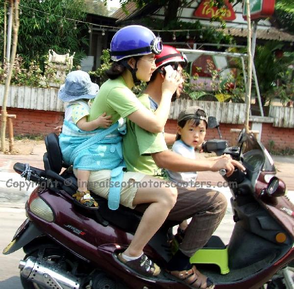 Family on a scooter