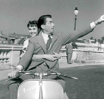 Gregory Peck and Audrey Hepburn in Roman Holiday